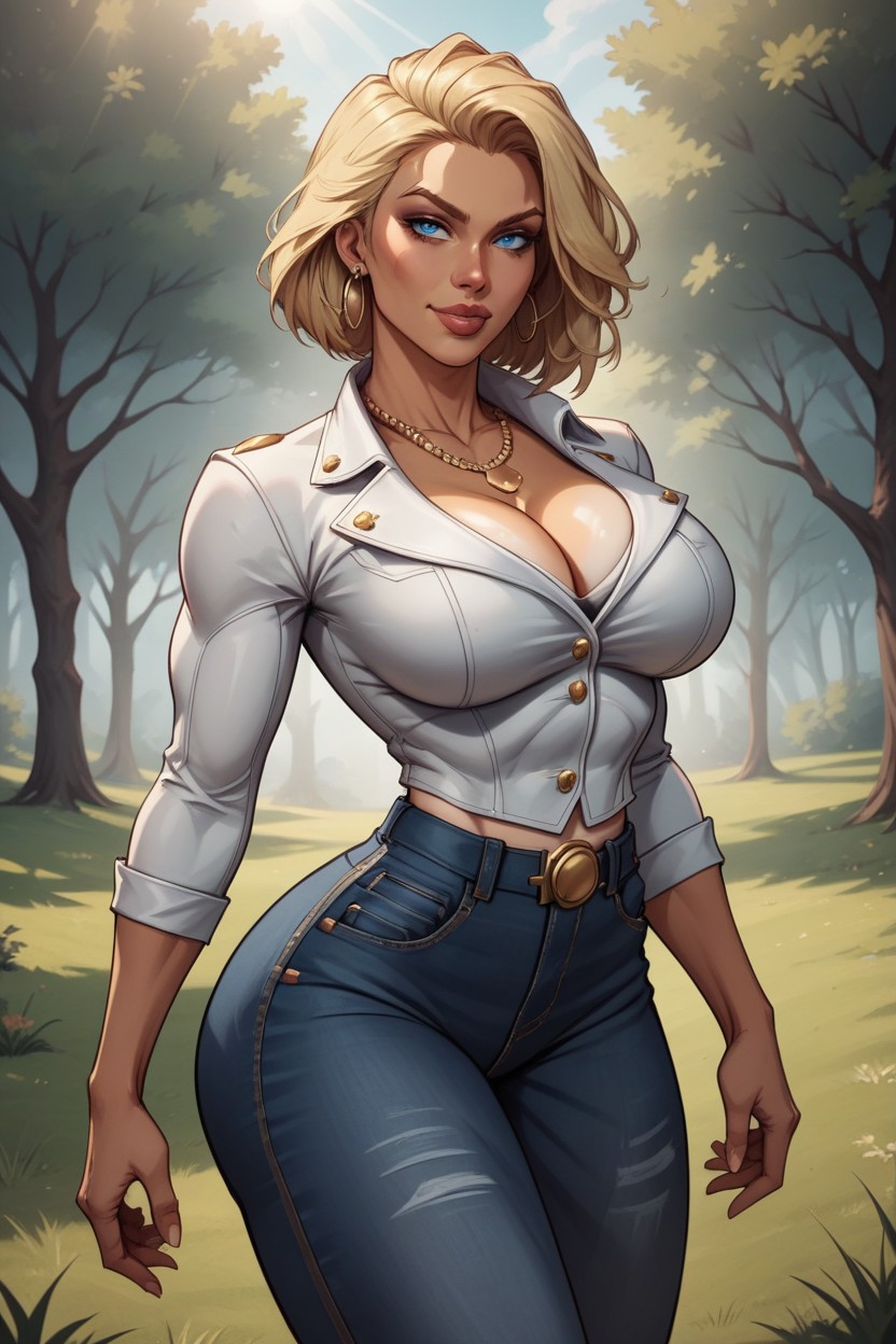Model, Highly Detailed Face And Eyes, Blonde Hair AI Porn