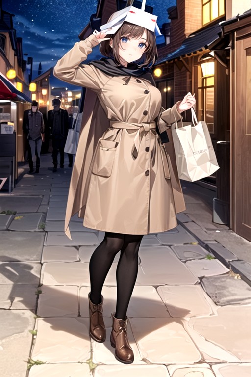 Halloween, Man With Brown Paper Bag On Head, Paper Bag Head Man Hentai AI Porn