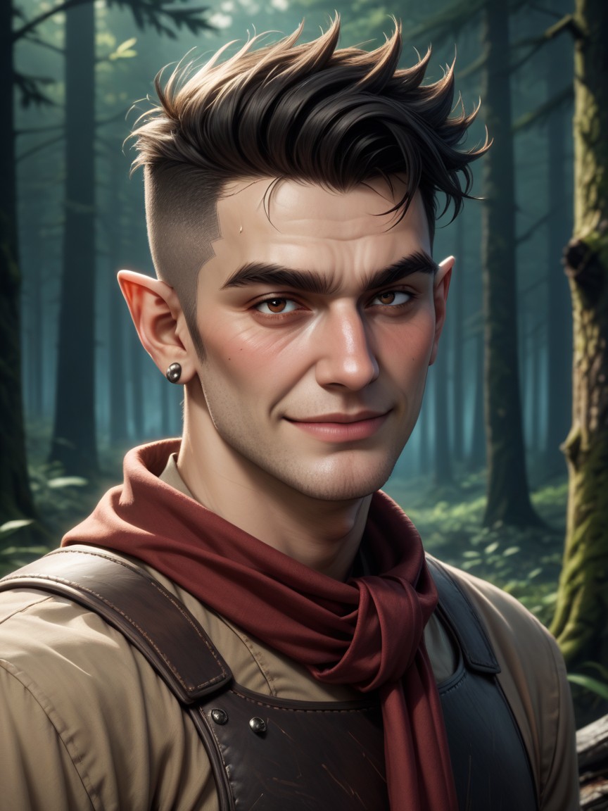 Spiky Hair, Clothed, Forest AI Gay Porn