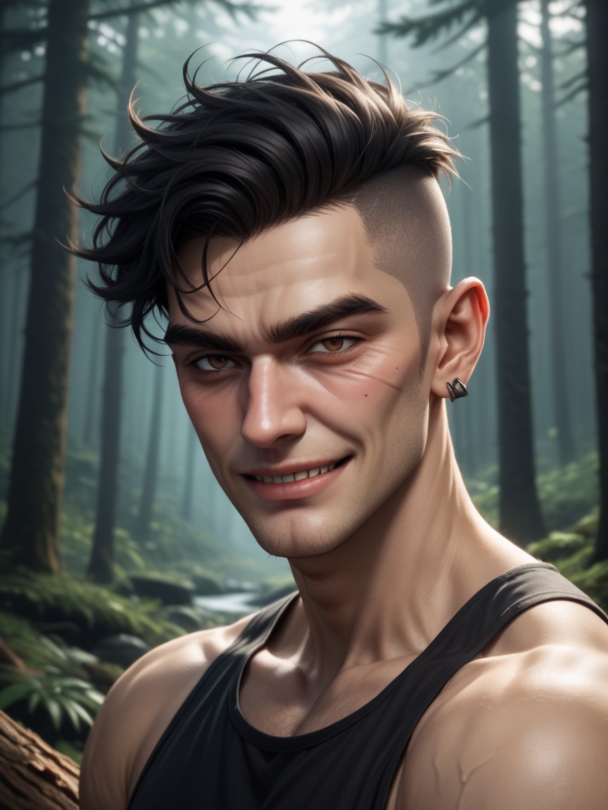 Dimly Lit, Medium Ass, Happy AI Gay Porn