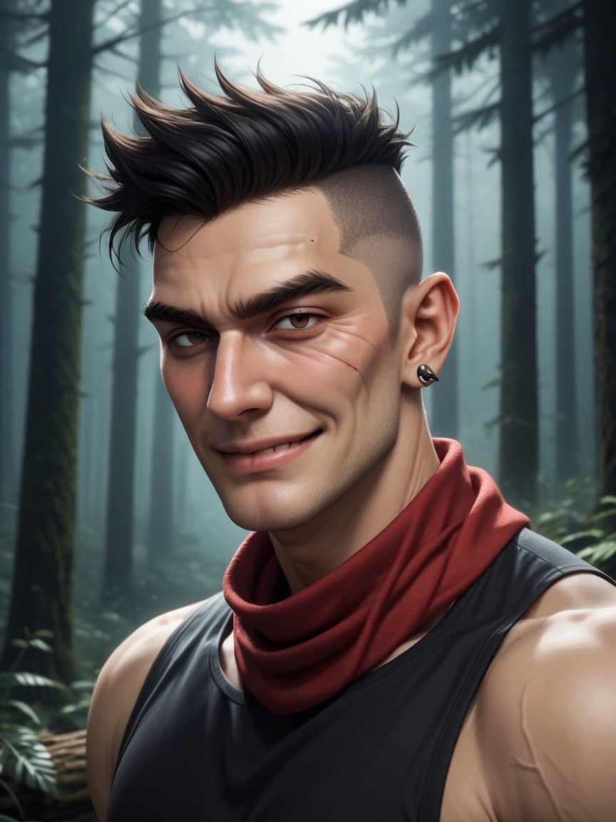 Side View, Slight Smile, Cute AI Gay Porn
