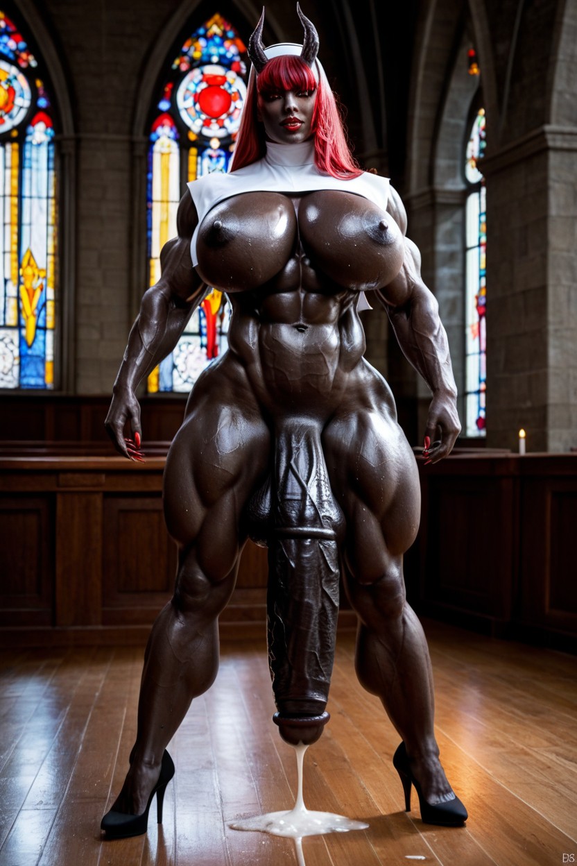 Massive Tits, Elf Ears, Black Cock Bigger Than Body Shemale AI Porn