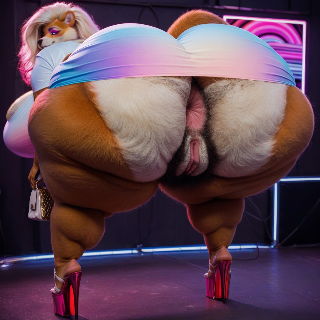 Perfect Figure, Long Eyelashes, Hyper Hairy Pubic Bush AI Porn