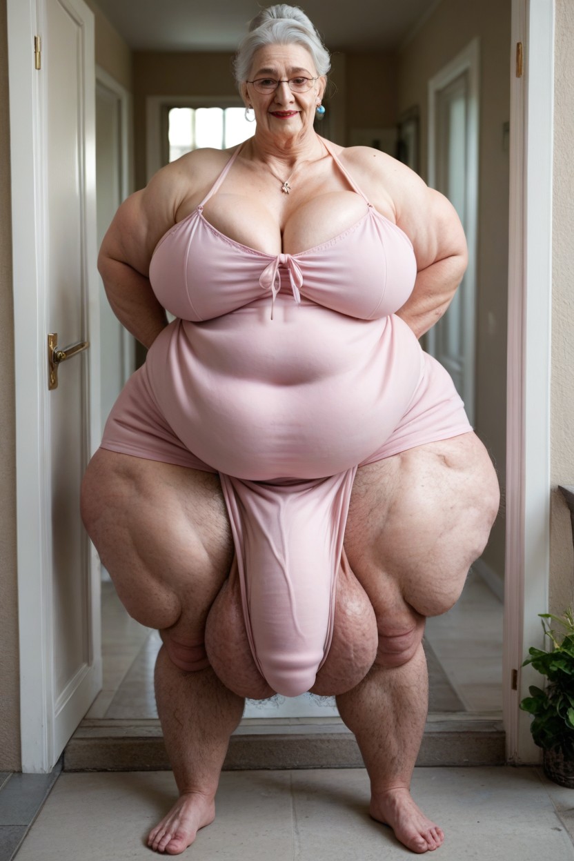 Onesie, Pink Onesie, Cellulite Legs Shemale AI Porn