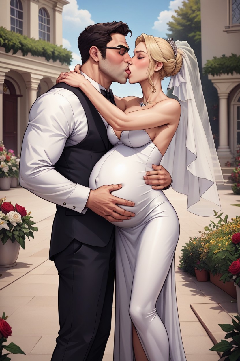 Hand On Belly, Garden, Detailed AI Gay Porn