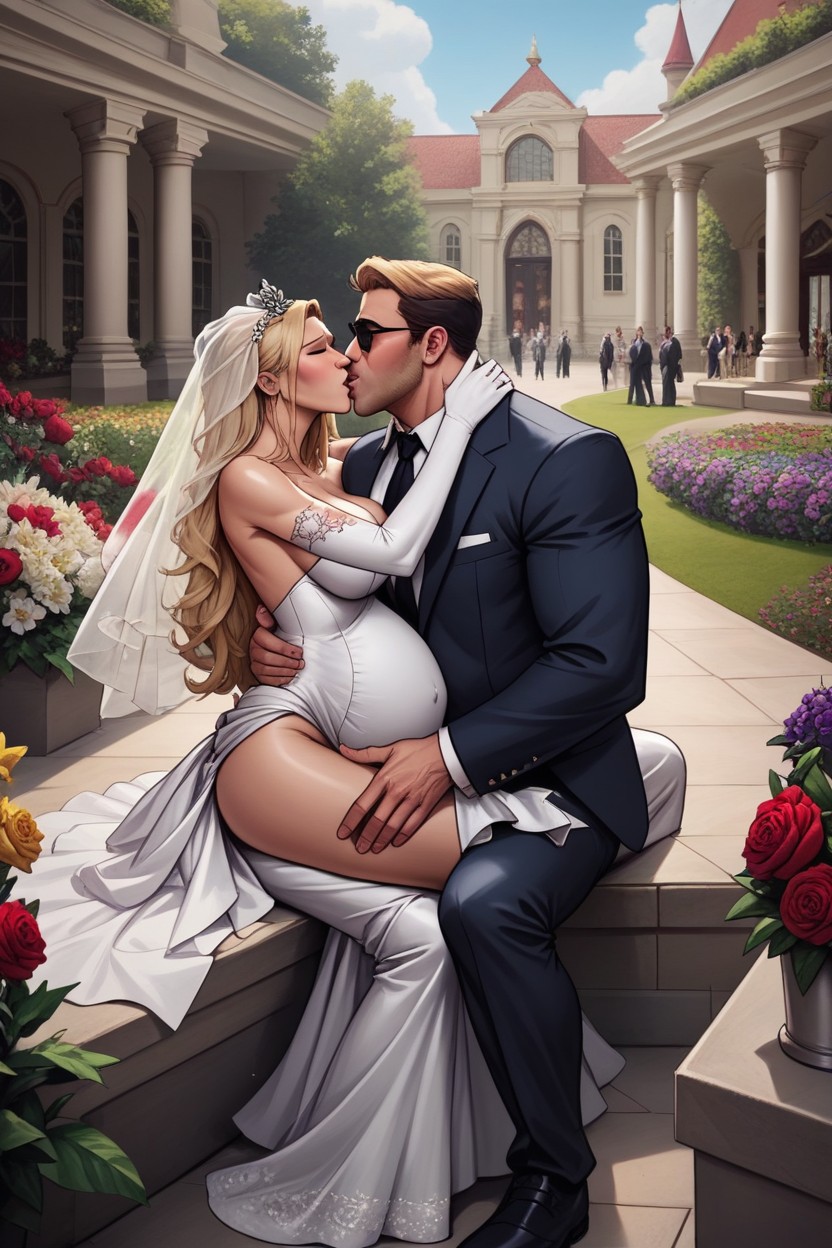 Wedding, Daddy Formal Wear, Garden AI Gay Porn