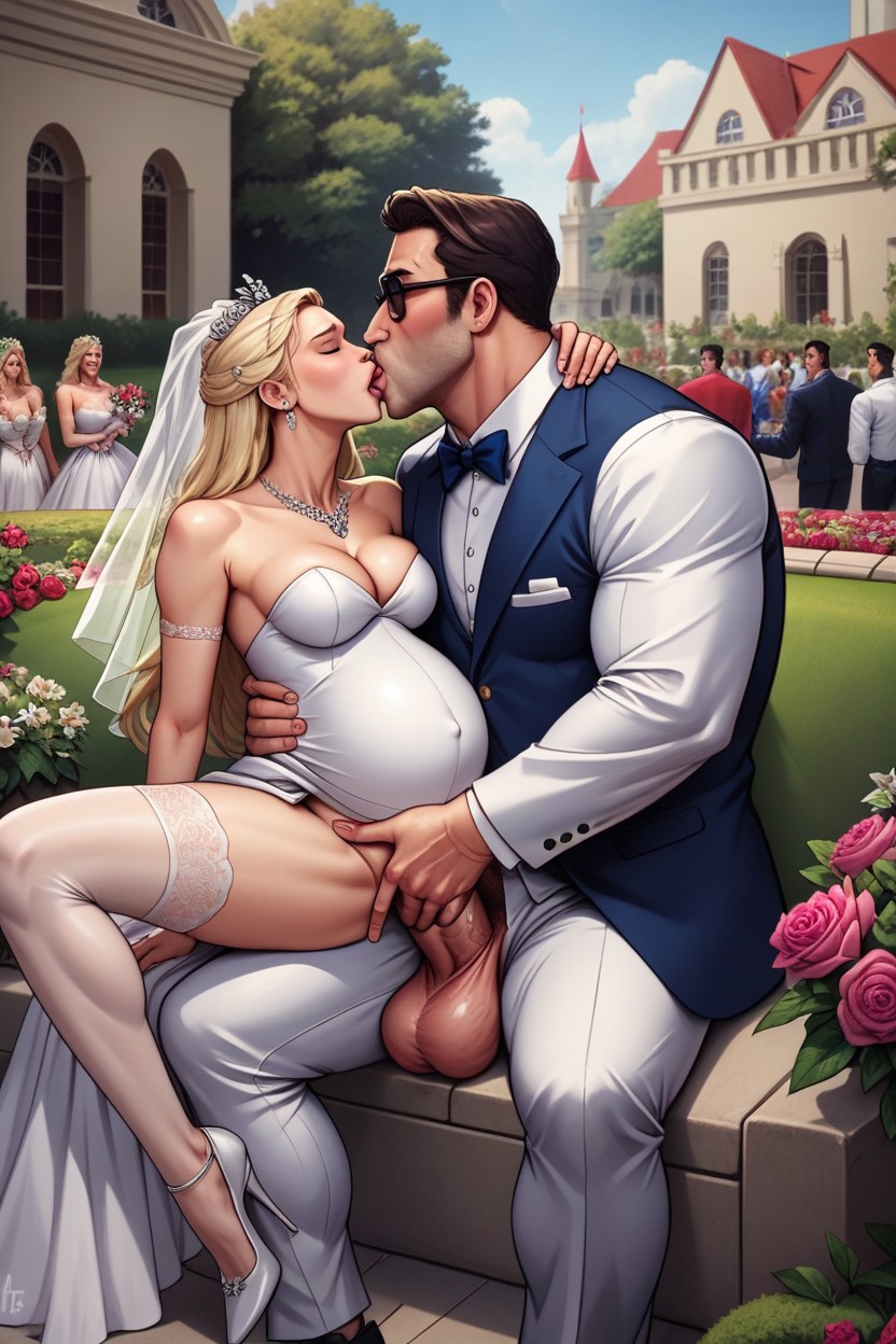 Hand On Penis, People Watching, Garden AI Gay Porn