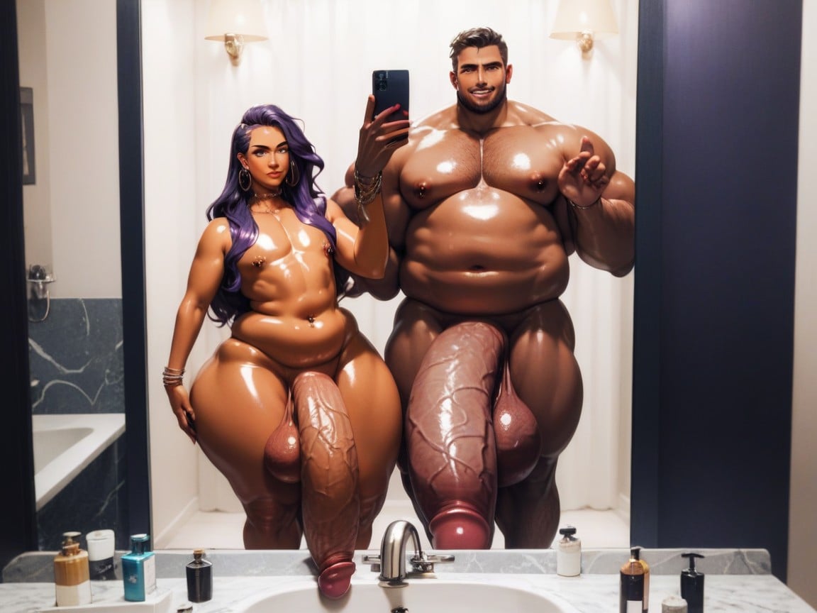Black Hair, Wide Hips, Shiny Skin AI Gay Porn