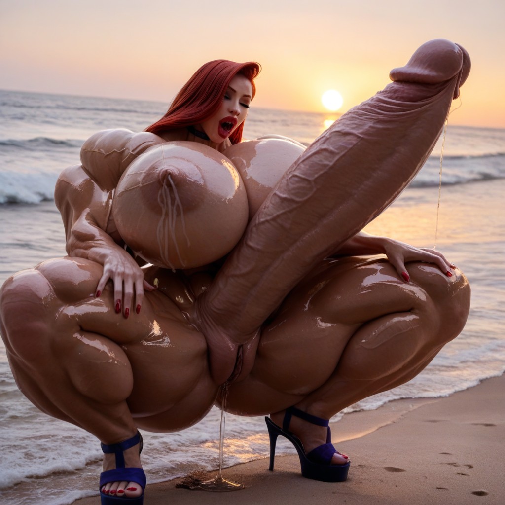 Lactation, Extremely Muscular, Stunning Beauty Shemale AI Porn