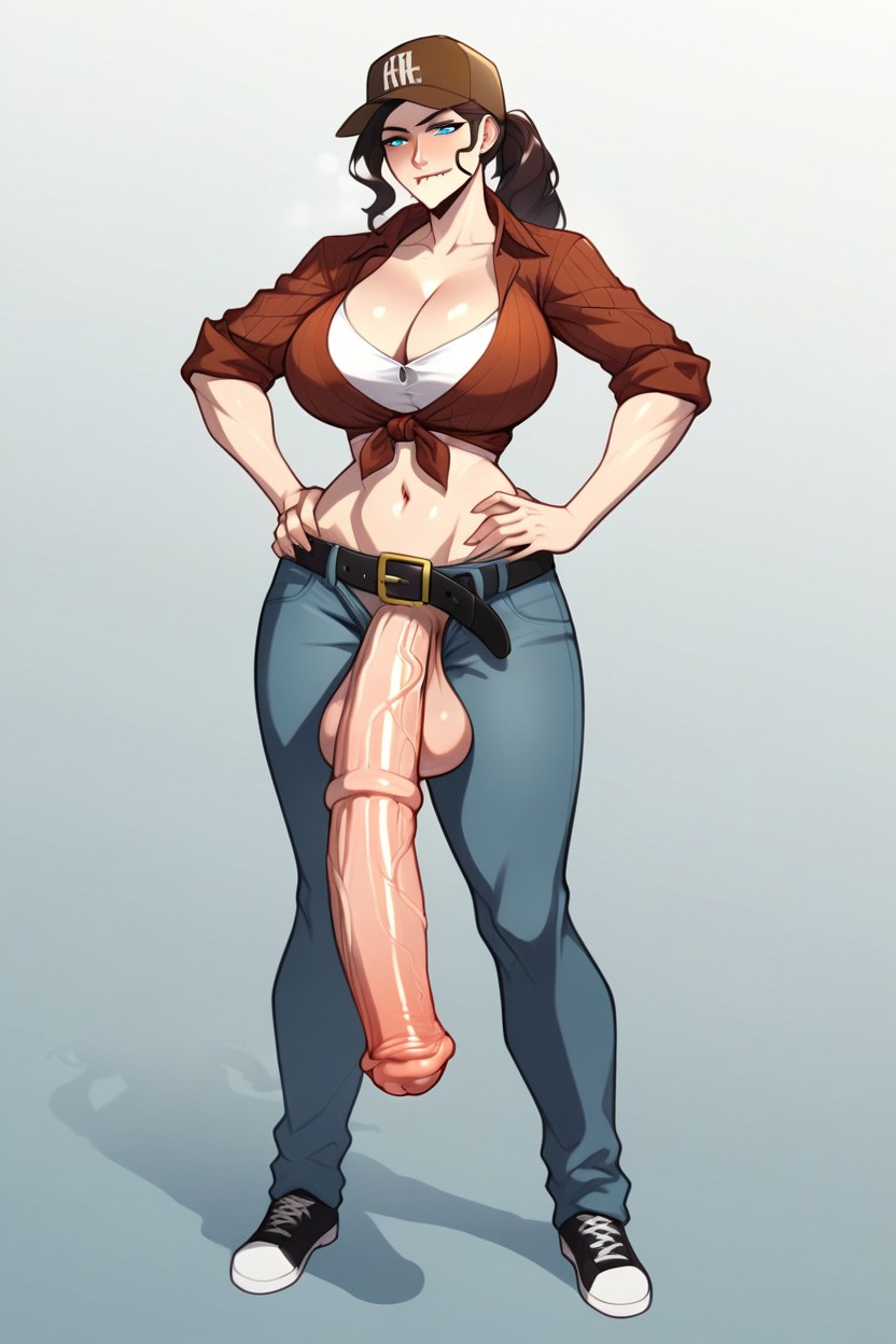 Gigantic, Standing, Breasts Shemale AI Porn