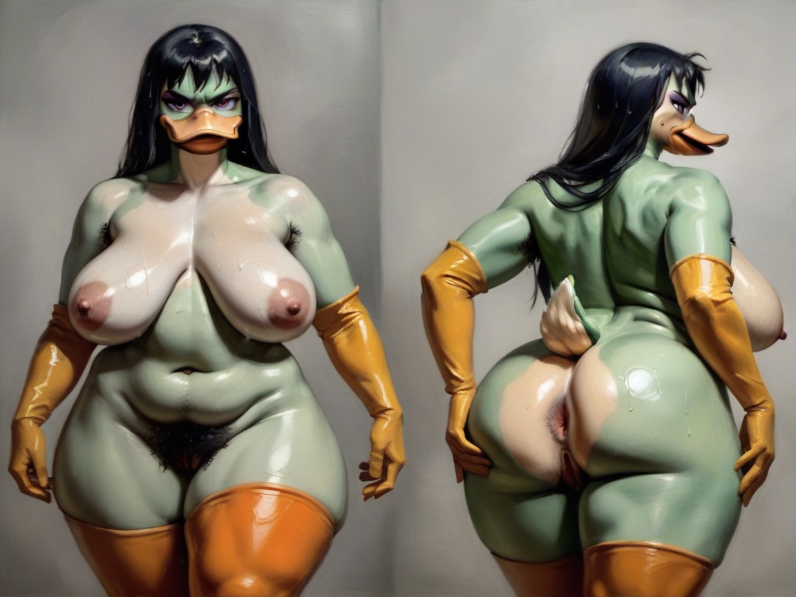 Fit, Black Armpit Hair, Anthropomorphic Duck With Wide Bill AI Porn