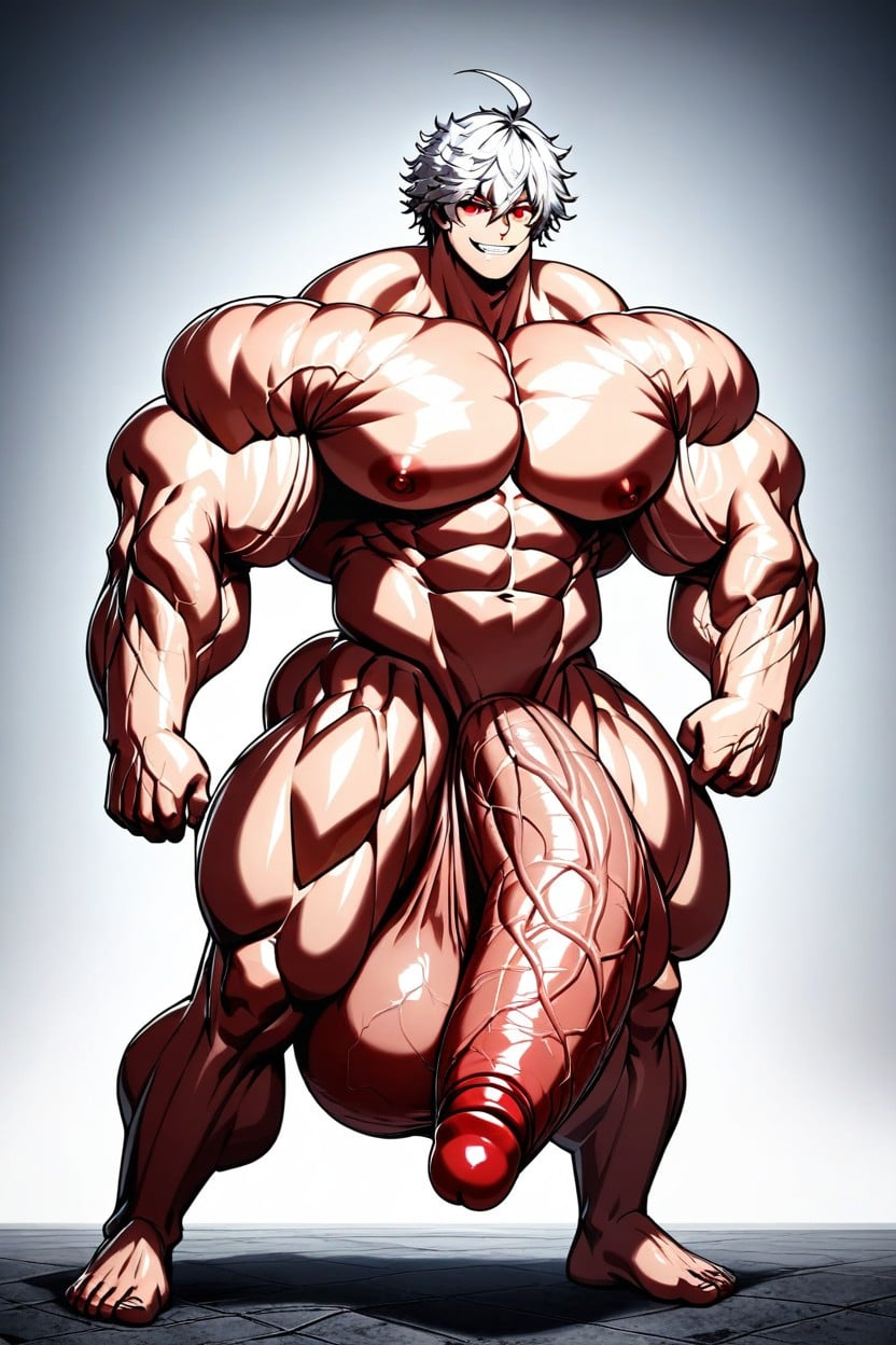 Adult Face, Strand Between Eyes, Hyper Male With Hyper Penis AI Gay Porn