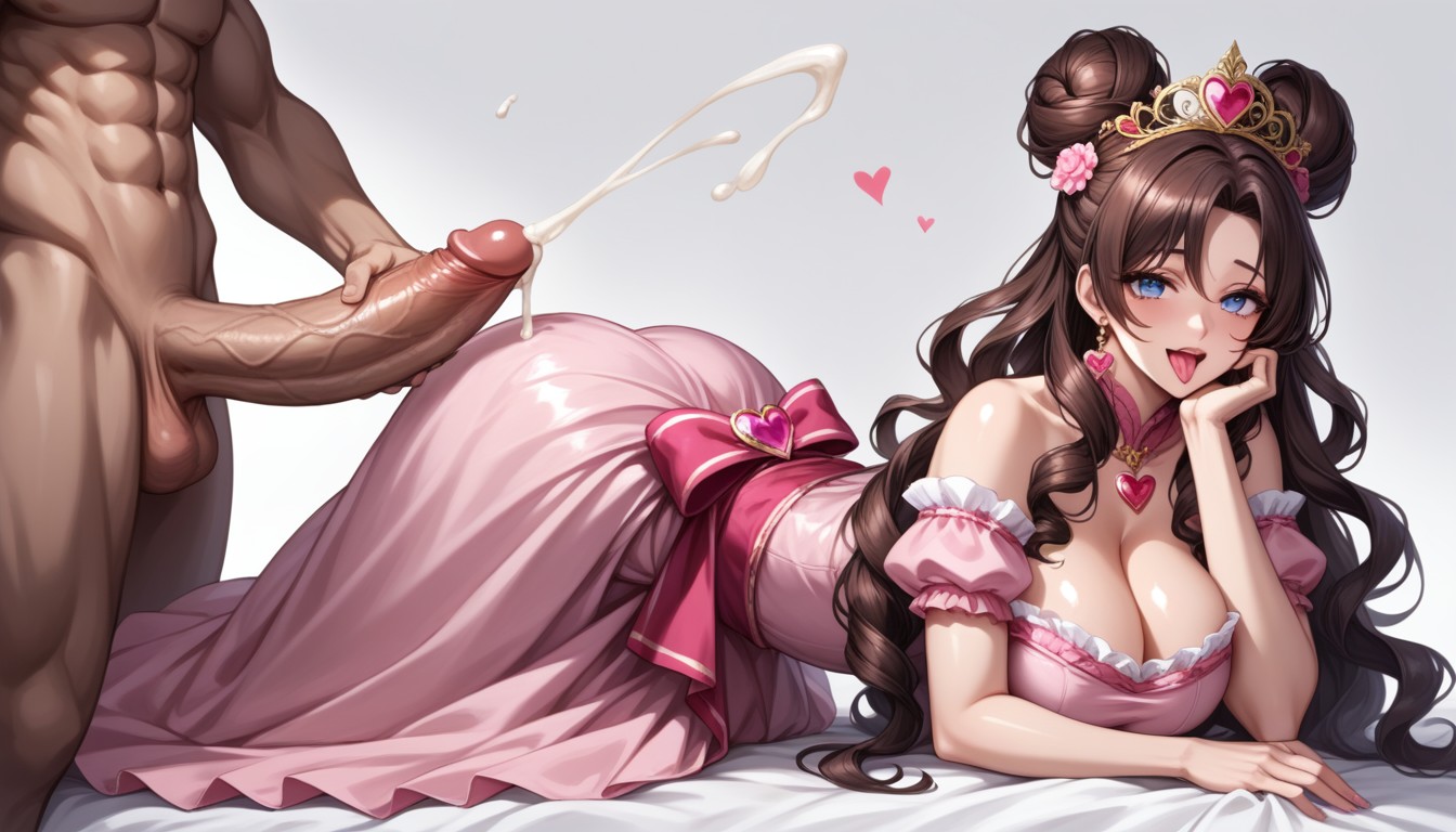 All Fours, Brunette Glossy Silky Hair, Cumshot Hentai AI Porn