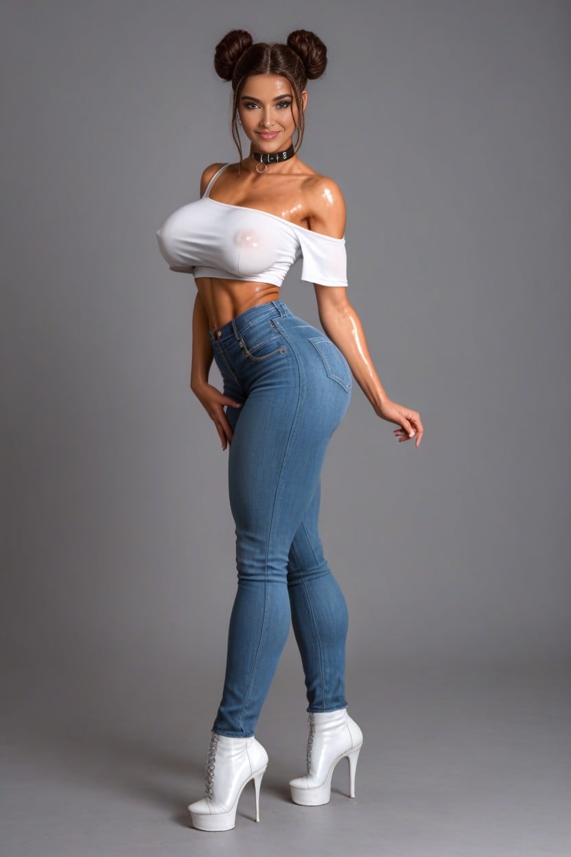 Rounded Ass, Model, Brunette AI Porn