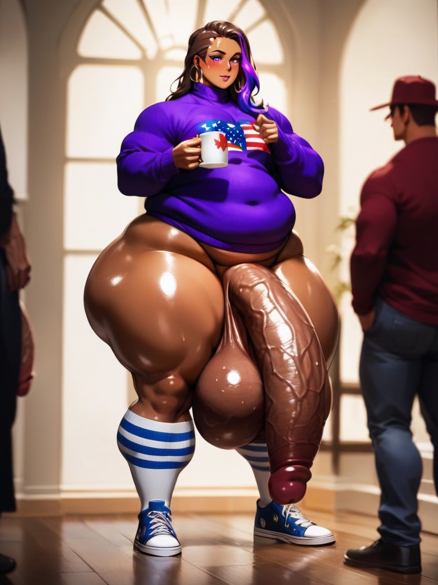 Obese, Thigh High Socks, Standing AI Gay Porn
