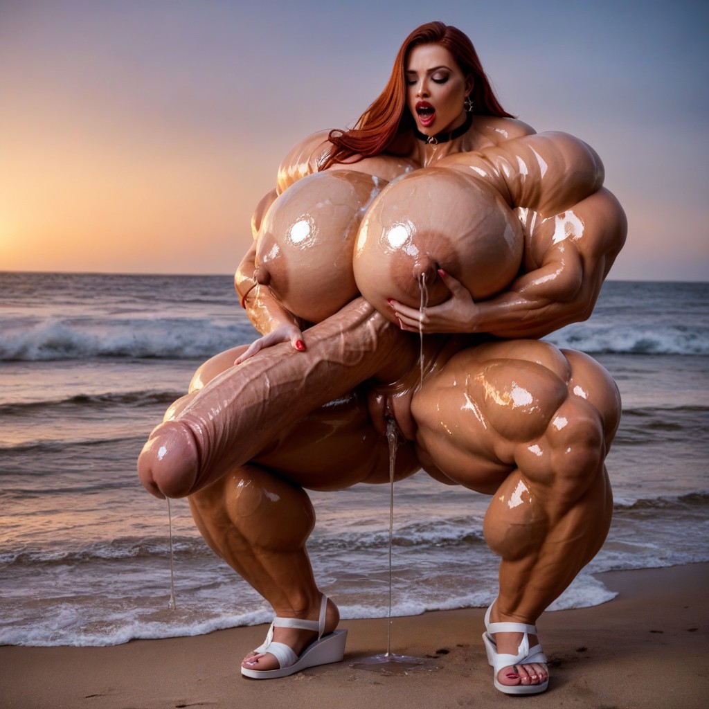 Cumshot, Photorealistic, Pretty Shemale AI Porn