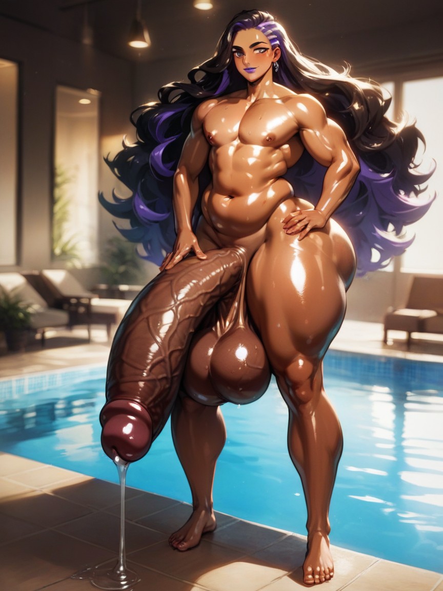 Specular, Black Hair, Feminine Face AI Gay Porn