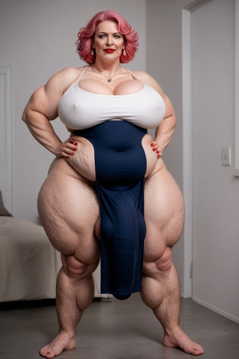 Extrêmement Lourd En Bas, Ssbbw, Peau Pâle Porno IA transsexuelle