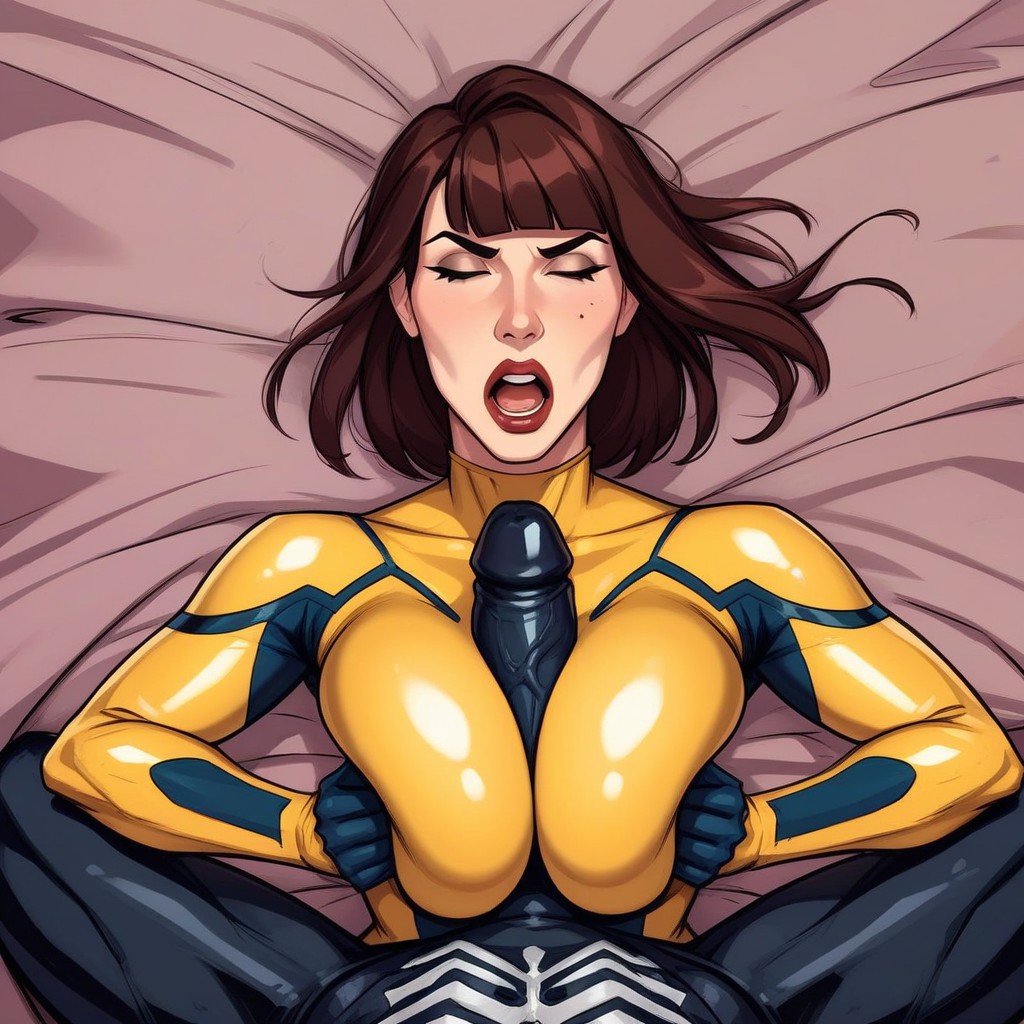 Man, Top Down, The Wasp Being Titfucked By Venom AI Porn