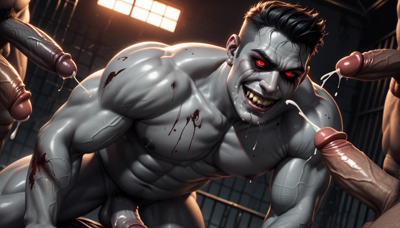 Fat Zombies, A Lot Drooling, Yaoi AI Gay Porn