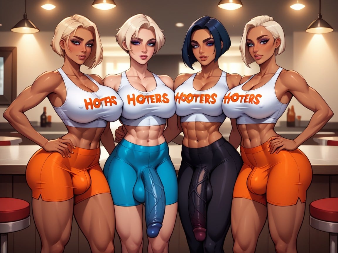 Different Breast Sizes, Feminine Male, Bike Shorts Porno shemale IA