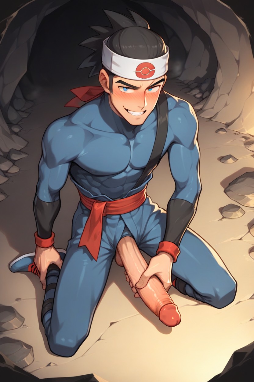 Greninja From Pokemon, Cave, Skinny AI Gay Porn