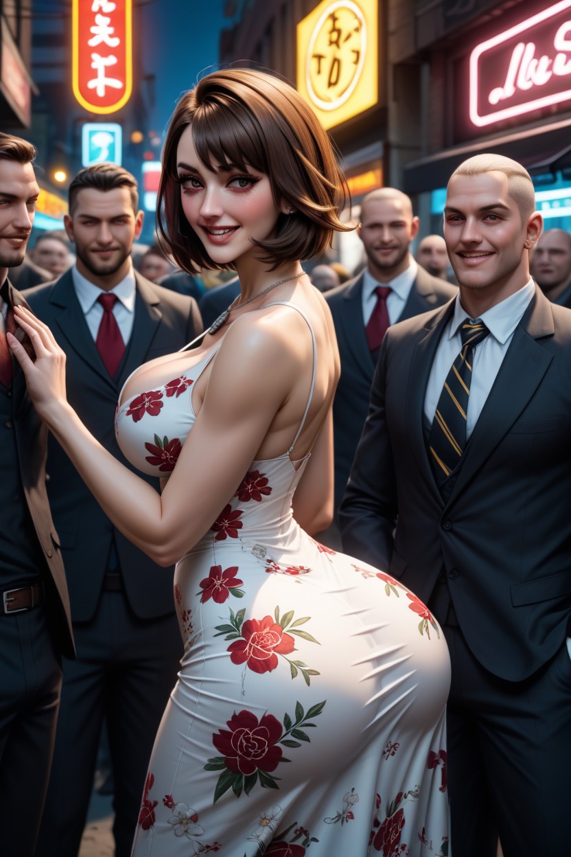 Hanging Big Boobs, Narrowwaist, Rounded Ass AI Porn