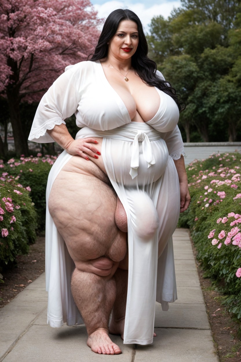 Long Black Hair Hair Going Down To Hip, Cheveux Noirs, Grande Longueur Porno IA transsexuelle