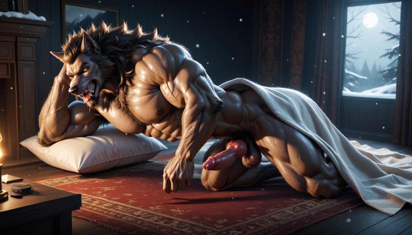 Side View, Small, Anthro Werewolf AI Gay Porn