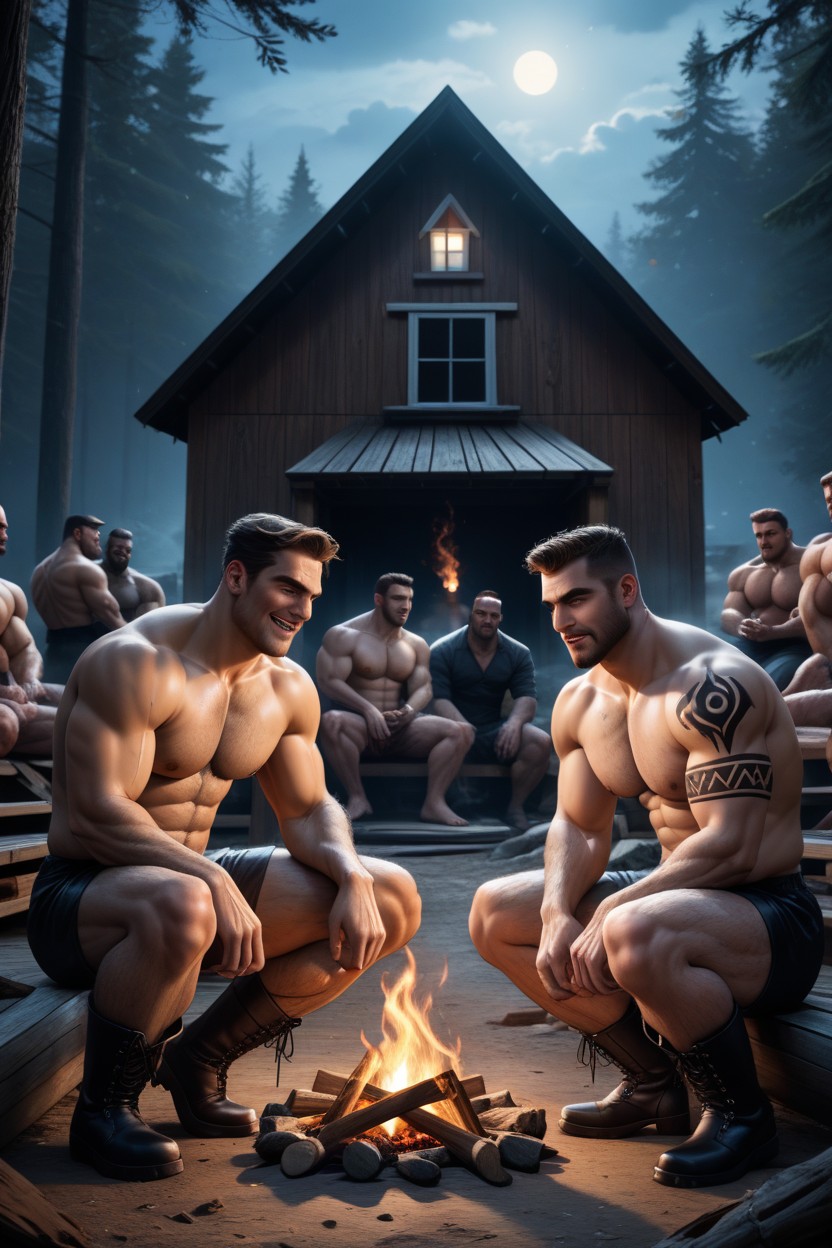 Boots, Hairy Chest, Night AI Gay Porn