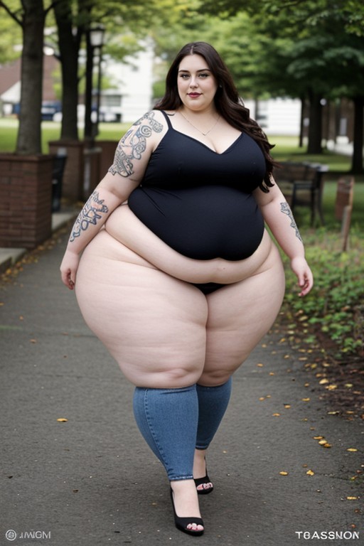 Massive Breast, Extremely Large Hyper Fat Belly, Extremely Obese AI Porn