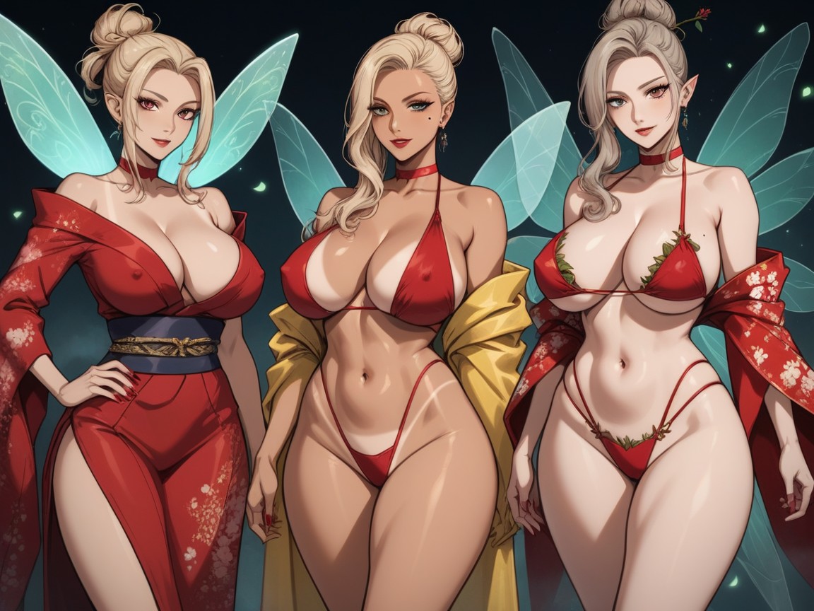 Red Thong, Ultra Detailed Background, Statuesque Body AI Porn