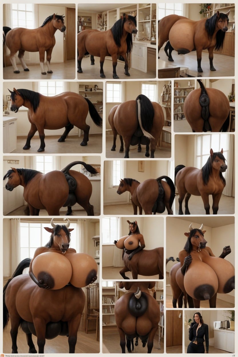 Breast Milk, Comic Species Transformation, With Gigantic Teats And On All AI Porn