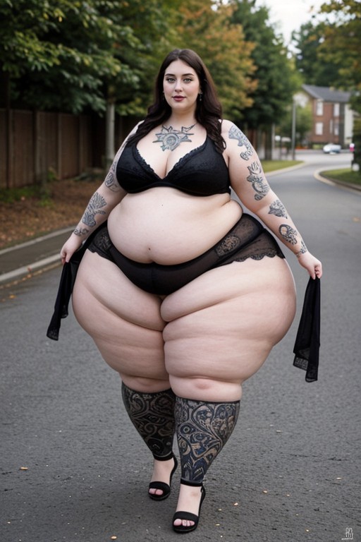 Massive Gigantic Inner Thighs, Extremely Wide Hyper Hips, Extremely Obese AI Porn