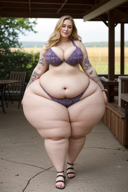 Ussbbw, Tattoos On Arms, Obese Legs AI Porn