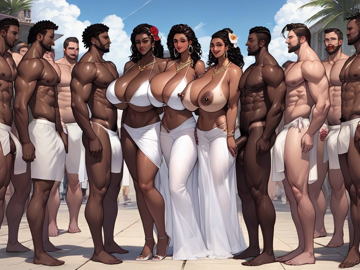 Harem, Medium Ass, Pack Of Women AI Porn