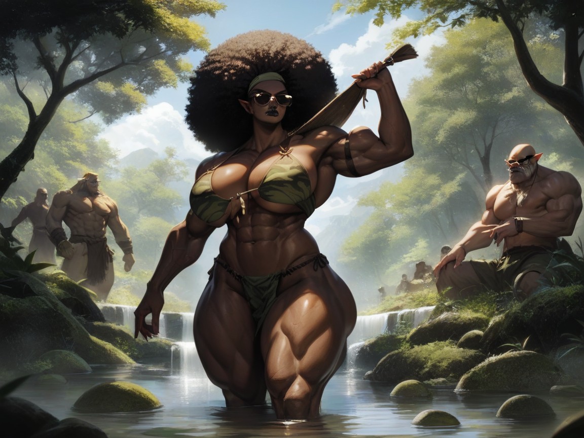 Many People Around, Male Orc, Strong Arms Hentai AI Porn