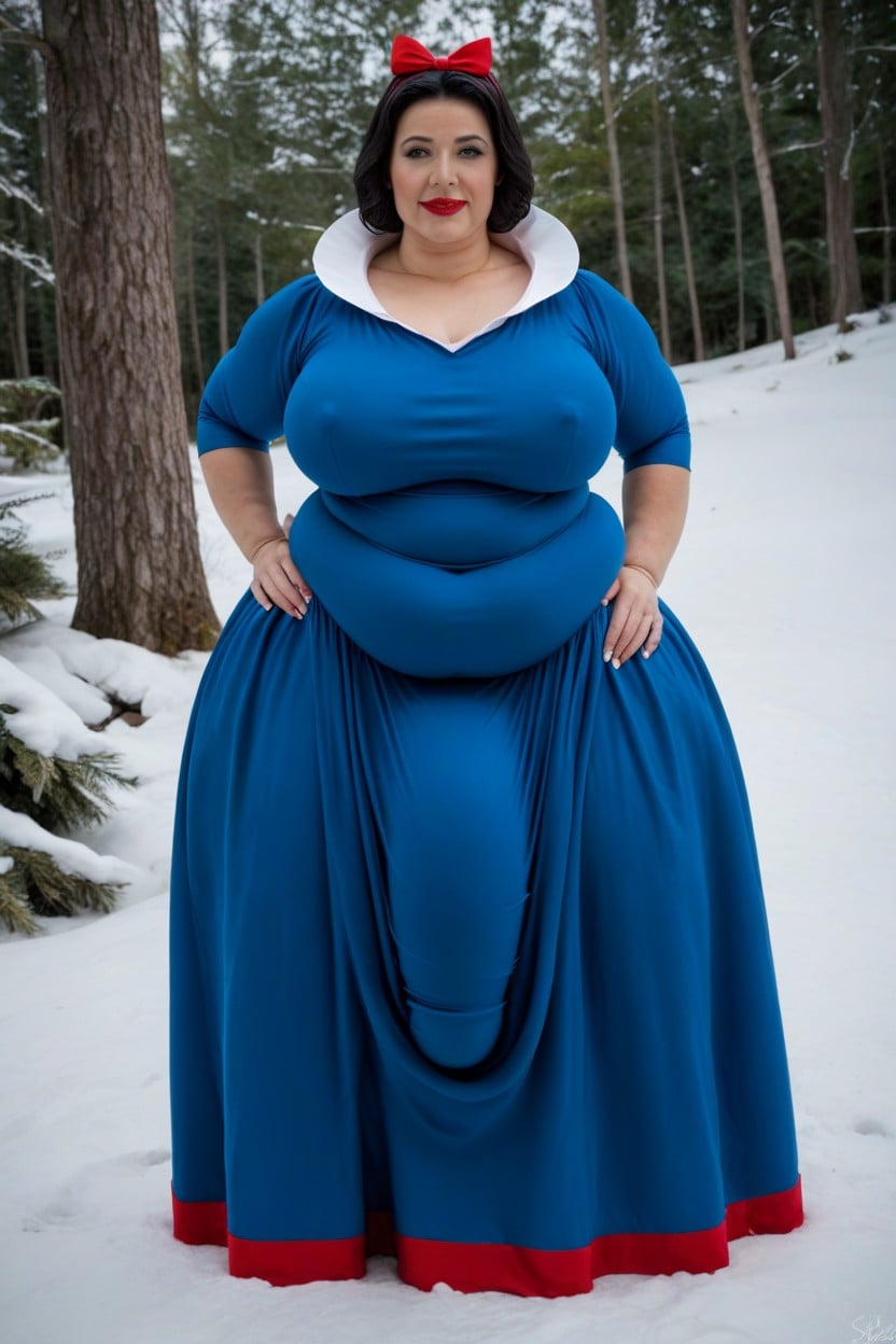 Disney Princess, Black Hair, Thick Shemale AI Porn