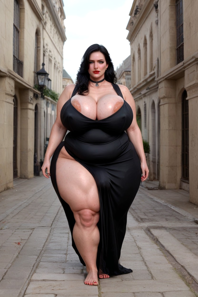 Grand, Huge Round Thighs, Gargantuan Breasts Porno IA transsexuelle