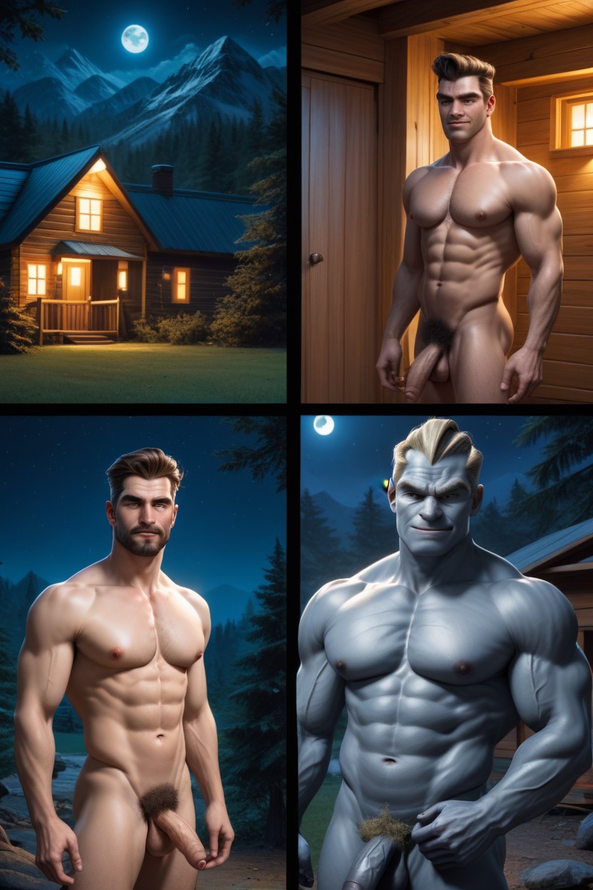 Ash, Beer Cans, Night AI Gay Porn
