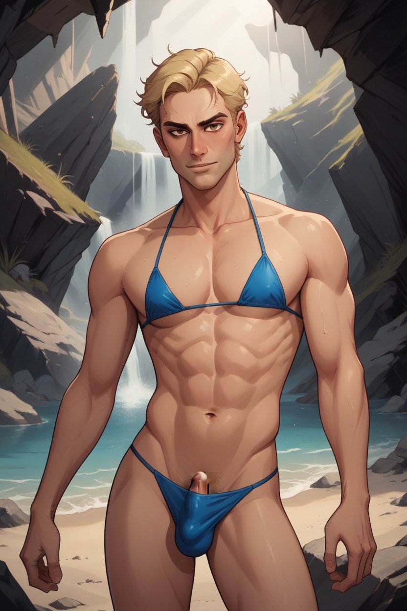 Femboy , Brown Eyes, Cave AI Gay Porn