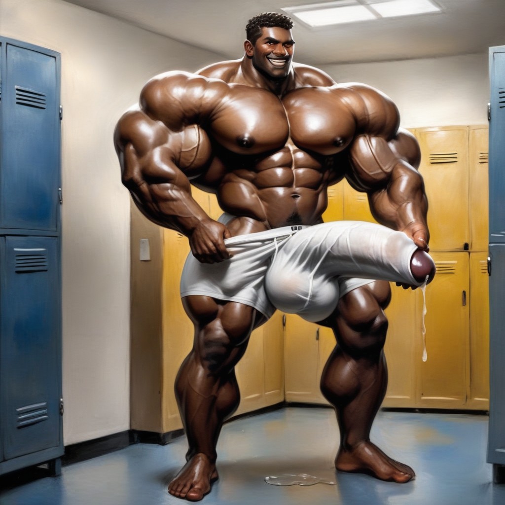 18+, Bulge Leaking Precum, Muscular AI Gay Porn