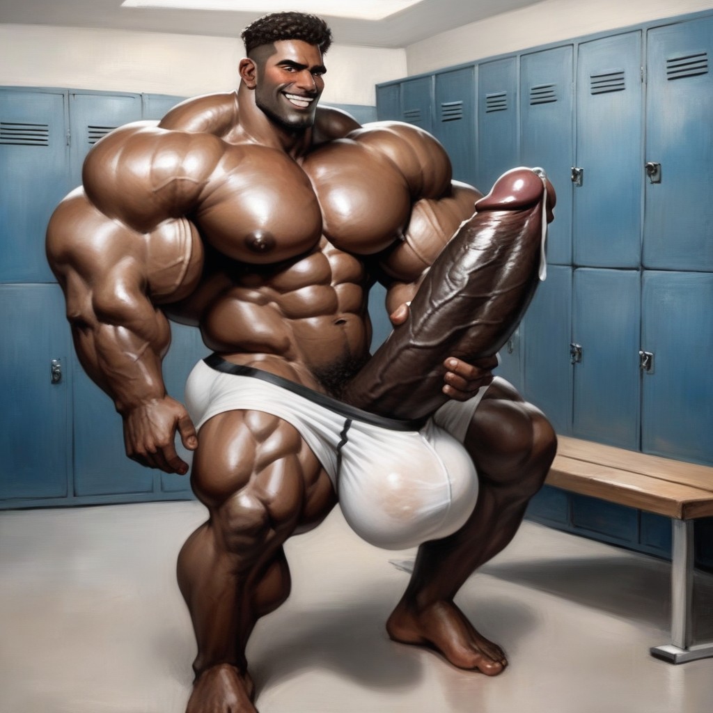 Smiling Arrogantly, Large Ass, Hyper Muscle AI Gay Porn