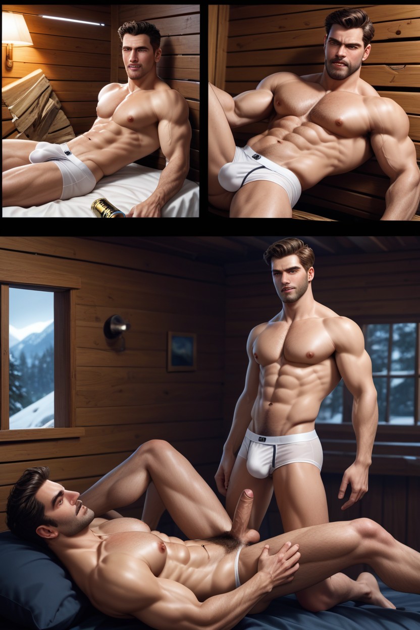 Night, Horny, Exposed Cock Bulge AI Gay Porn