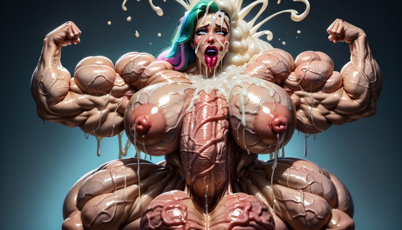 Bukkake, Ahegao Face, Masturbating Shemale AI Porn