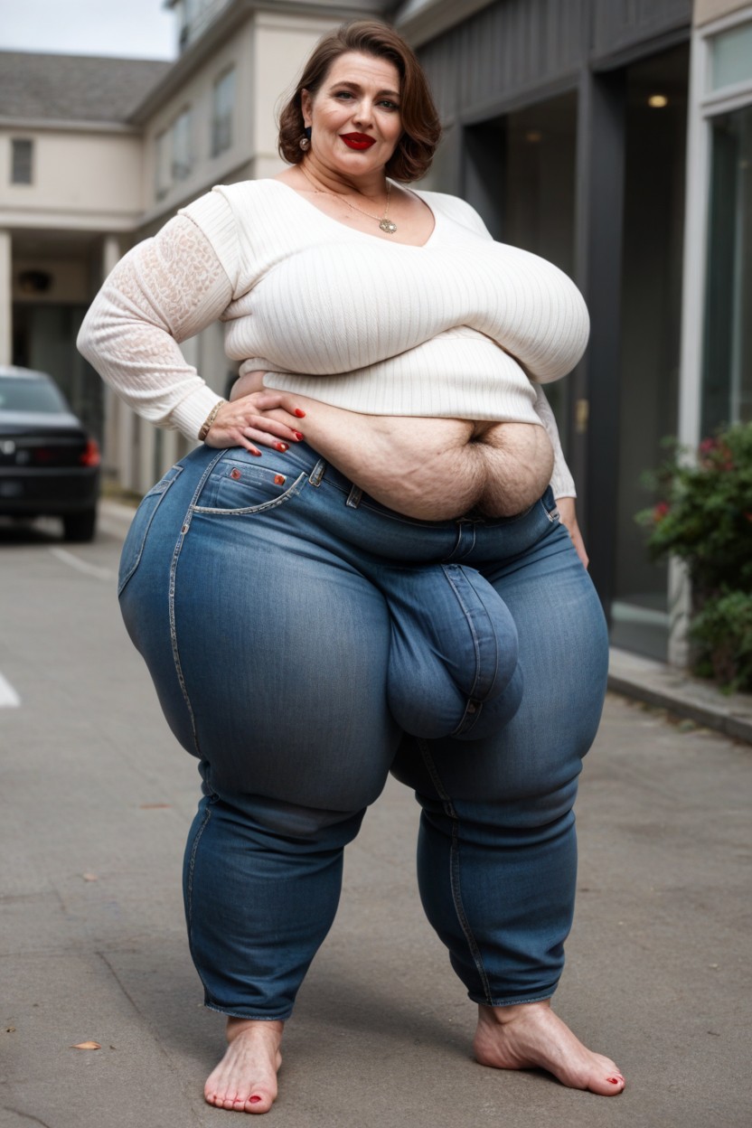Bbw, Brown Jeans, Gigantic Shemale AI Porn