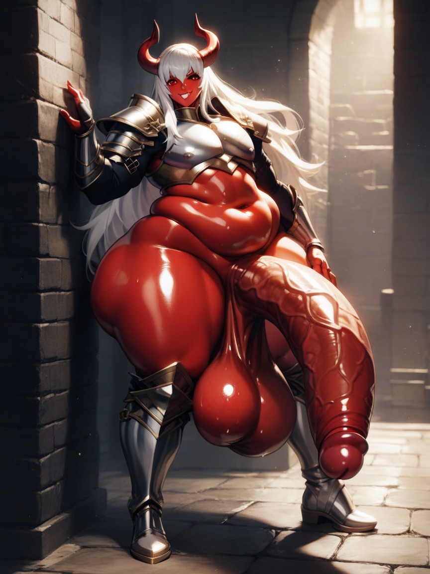 White Hair, Long Hair, Red Eyes AI Gay Porn