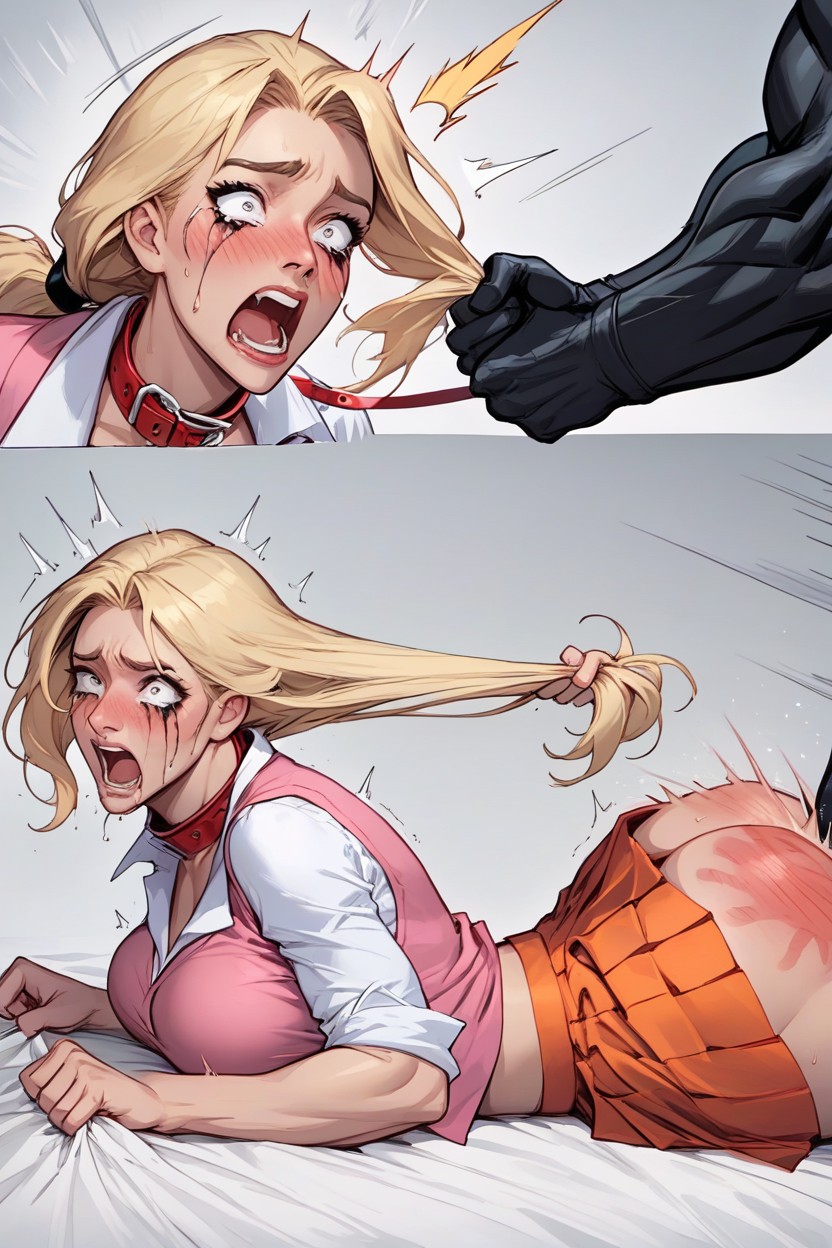 Embarrassed , Blonde Hair, Crying Hentai AI Porn