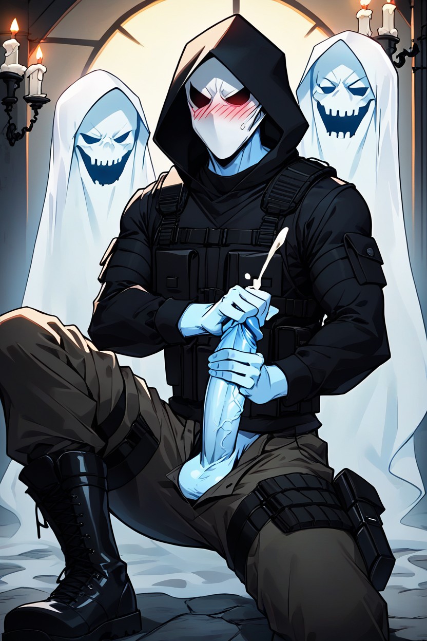 Scream Movie, Haunted House, Ghost Mask With A Hood AI Gay Porn