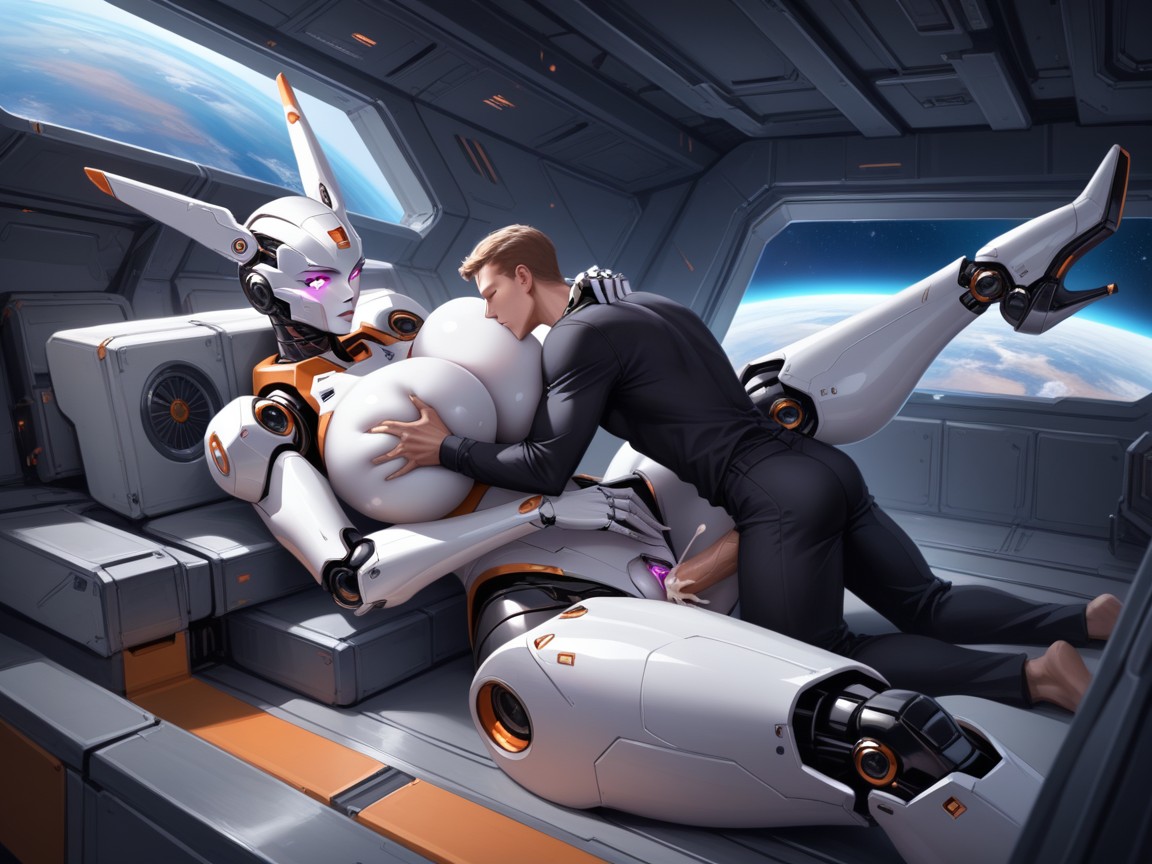 Leg Lock, Taller Robot Female, Glowing Eyes Hentai AI Porn